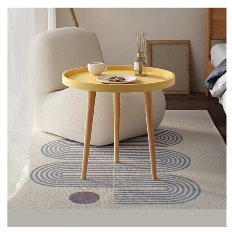 HASMI Table D'appoint Petite Table Ronde Moderne Minimaliste, Salon, Balcon, Chambre à Coucher, Petite Table Basse à Assembler Simple Petite Table Basse (Color : 50cm Yellow)