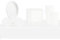 69Pcs White Plastic Party Tableware Set with Cloth Cover, Paper Plates, Napkins, and Cups for Christmas and Birthday Parties