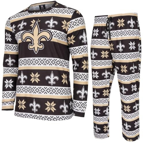 FOCO NFL Winter Xmas Pyjama Schlafanzug New Orleans Saints - XL