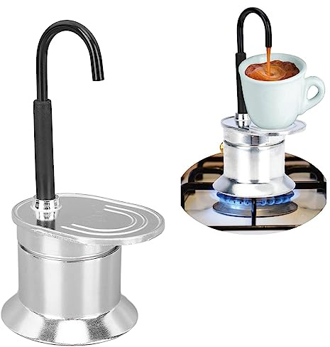 Moka a tubo singolo, 1 tazza, con beccuccio in lega di alluminio, perfetto per feste all'aperto e viaggi