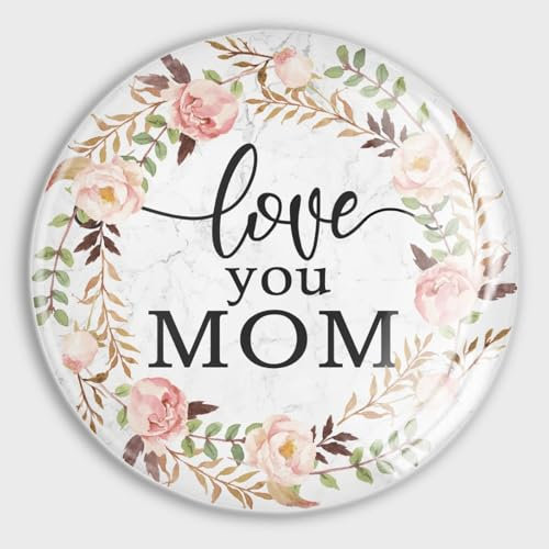 luckluccy Refrigerator Magnets Strong Magnets Love You Mom Strong Fridge Magnets Orange Floral Wreath Heart Warming Magnets for Refrigerator Whiteboard Cabinet Kitchen 4 Pcs