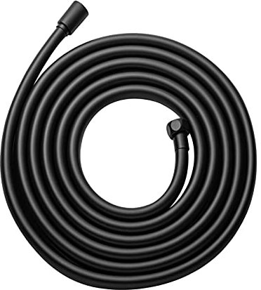 OFFO PVC Universal Shower Hose 5m - High Pressure Smooth Pipe with Washer for Bath Tap Replacement, Matte Black