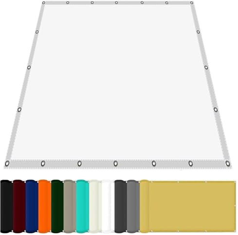 Voile d'ombrage Imperméable 2 x 2.8 m en HDPE Rectangulaire Toile pour Pergola Kit de Montage Inclus pour Extérieur/Terrasse/Jardin, Blanc
