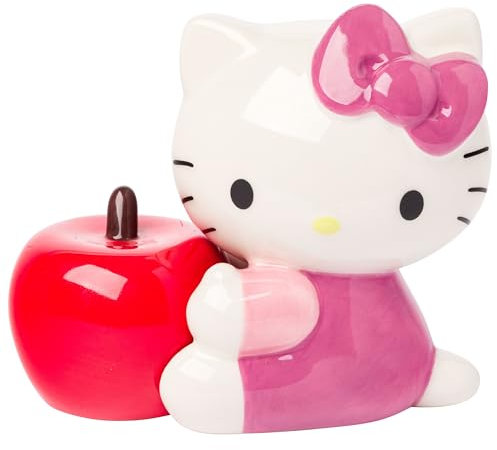 Silver Buffalo Hello Kitty Apple - Salero y pimentero de cerámica