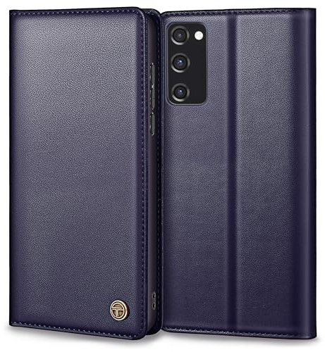 Handyhülle für Samsung Galaxy S20 FE, Premium Lederhülle Mit Kartenfach, Standfunktion und Klappbar Flip Case, Blau