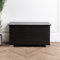 Home Treats Ottoman Storage Box Wooden Storage Bench Seat Black | Kids Toy Box Trunk Chest For Toys Blankets Bedding (Black)