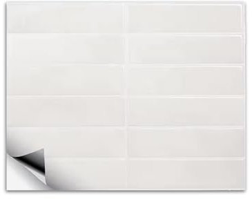 Set di 10 autoadesivi decorativi 3D per rivestimento di cucina e bagno, in PVC impermeabile, facili da installare e pulire, bianco