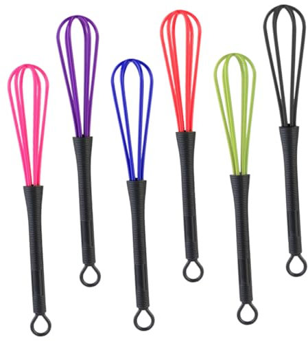 Ciieeo 6 Piezas Batidor De Tinte Para Salón Batidores De Plástico Batidor De Peluquería Agitador De Globo Batidora De Salón Para Mezclador Para Batidora Huevos