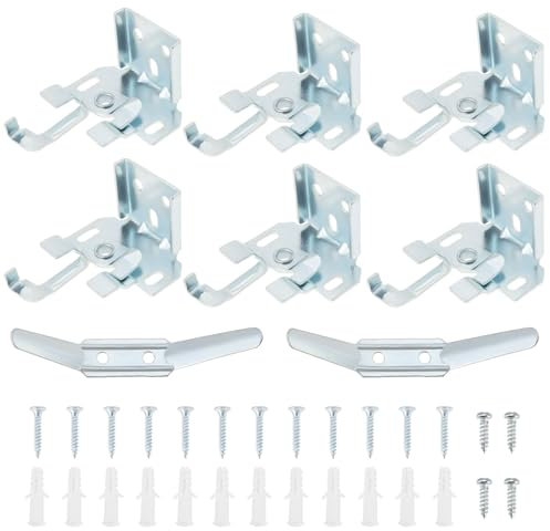 Be In Your Mind Lot de 6pcs Supports de Fixation pour Stores Supports de Stores en Aluminium Supports de Montage Pour Stores avec Rail Supérieur de 25mm Montage au Plafond ou Au Mur