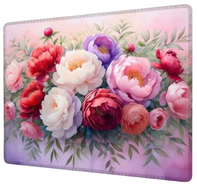 Petit Tapis de Souris 200x150x3mm,Tapis Souris Pivoine Tapis de Souris Gamer,Violet Tapis de Souris Gaming,Tapis Bureau avec Base Antidérapante,Mouse Pad Souris à Bords Cousus,Accessoire Bureau H1-822