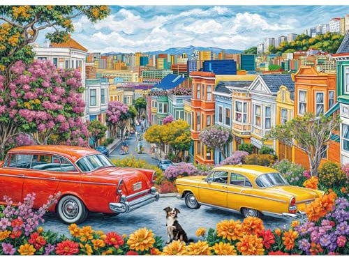 Puzzles 1000 Pieces for Adults jigsaw puzzles for adults 1000 Piece Puzzle Challenging Game for The Whole for Women, Gifts for Men, Theme:City Streets