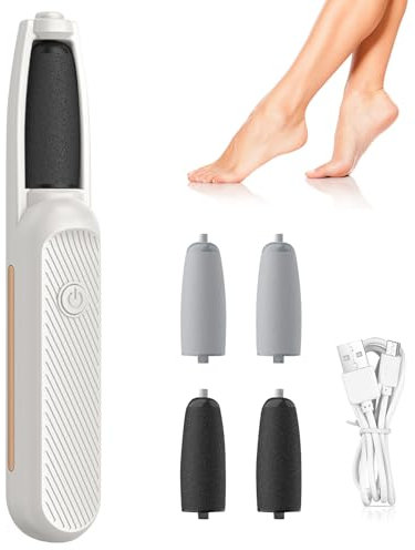 Rapeuse Pieds électrique, Râpe Électrique Pour Callosités Pour Les Pieds, Kit De Pédicure Rechargeable, Râpe Électrique Pour Les Pieds Pour Les Pieds Morts, Lourds, Peaux Sèches Sur Les Talons,Blanc
