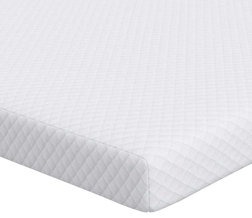 vidaXL Mattress Cover 160 x 200 cm 7 cm Thick Memory Foam Polyester Jacquard Fabric Hypoallergenic Breathable Matt Finish Contemporary Style No Assembly Required Machine Washable