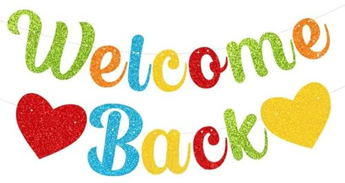 Gxdamxz Herzlich Willkommen Zurück, Wilkommensdeko Zuhause Girlande, Willkommensbanner, Welcome Back Deko - Bunt