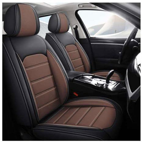 Gaoxianglin Sitzbezüge Auto 5 Stück für Hyundai ix35 Sitzbezug Auto Set Leder Vordersitze Schonbezug Autositze Rücksitz, Wasserdicht Und Atmungsaktiv Airbags(Brown)