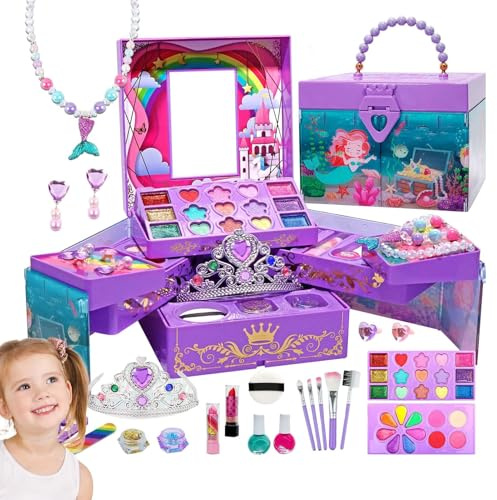 Waschbares Make-up für Kinder, PP, Schminktisch für Kleinkinder, Weihnachtsgeschenke, Geburtstagsgeschenke, Rollenspiele, Lernspiele