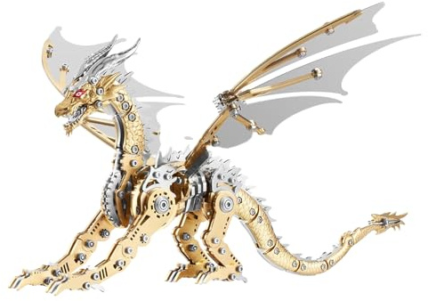 3D Metallbausatz-Serie: Mechanische Hornisse, Phönix & Alterdrache Kreatives DIY-Puzzle mit Spielspaß & intellektueller Herausforderung (Smaragdgrün, Alterdrache)