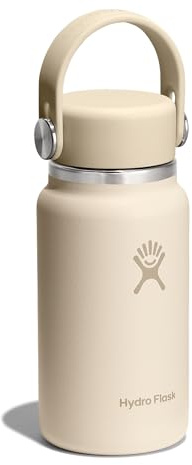 Hydro Flask – Micro Hydro™ 200 ml (6.7 oz) | Auslaufsichere Mini-Flasche mit abnehmbarer FlexClip™ Trageschlaufe – Kalt 20 Std., heiß 7 Std. – Oat