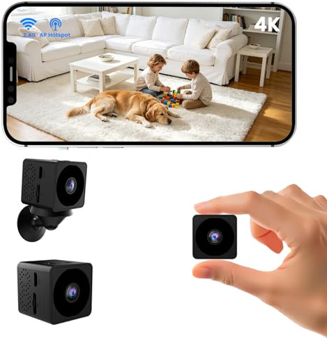 UCOCARE No Wifi Security Camera, 4K Mini Camera, Works With or Without WiFi, Wireless Indoor Outdoor Small Spy Cameras with Night Vision, Motion Detection, Multiple Mounts, Mini Camera for Home Pet
