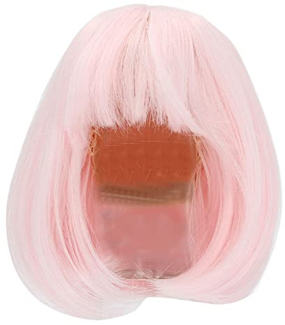 Braunes Haar für eine realistische Babypuppe. Puppe mit glattem Haar. Perücke. Babypuppenperücke. Puppenhaarperücke. Puppe. Kurzhaarperücke (Rosa)