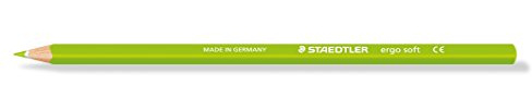 STAEDTLER 157-50 ergo soft Farbstift, ergonomische Dreikantform, rutschfeste Soft-Oberfläche, 12 Stück im Kartonetui, gelbgrün