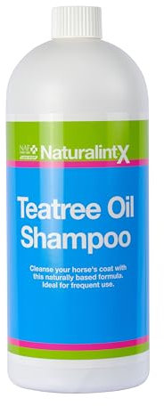 NAF NaturalintX Teatree Oil Shampoo 1L – Antibacterial Horse Shampoo for Sensitive Skin – Gently Cleanses, Soothes & Supports Coat Health – Daily Grooming Wash