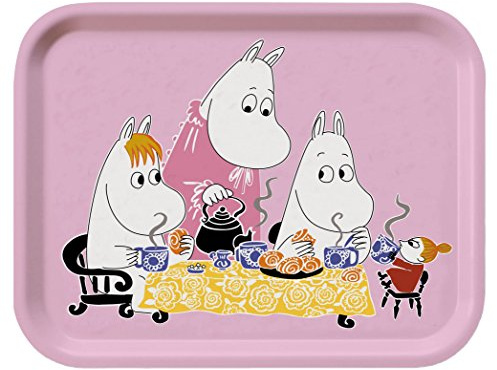 Moomin 101 – 21 Teaparty Pink Tablett Holz, Mehrfarbig, 27 x 20 x 1,5 cm