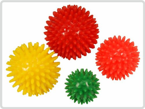 Igelball Igel-Ball Noppenball Massageball 4er-Set (rot, gelb,orange, grün) *Top-Qualität zum Top-Preis*