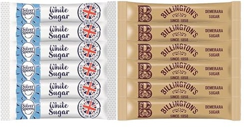 Silver Spoon White & Billington's Brown Sugar Sticks | Build your own pack| Customisable pack quantities 200 to 2000 Sticks Total