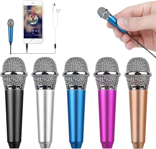 Uniwit Mini Portable Vocal/Instrument Microphone for Mobile Phone Laptop Notebook Apple iPhone Sumsung Android with Holder Clip (Blue)