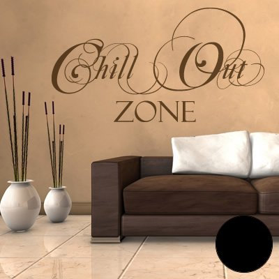 A525 Wandtattoo Chill Out Zone 111cm x 60cm schwarz (erh. in 40 Farben und 2 Größen)