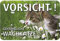 Schild gefährliche Katze aus Aluminium-Verbundmaterial 3mm stark 30 x 45 cm Achtung Vorsicht Wachkatze