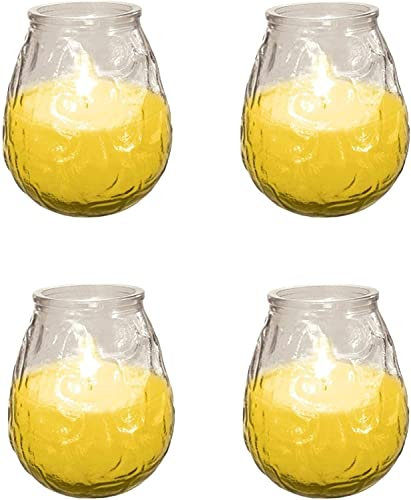Juego de velas de citronela, en tarro de cristal, para repeler insectos y moscas, 4 unidades