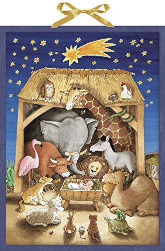 Coppenrath Born in Bethlehem Wild Animal Zoo Krippe Riesiger traditioneller deutscher Adventskalender 52cm breit x 38cm