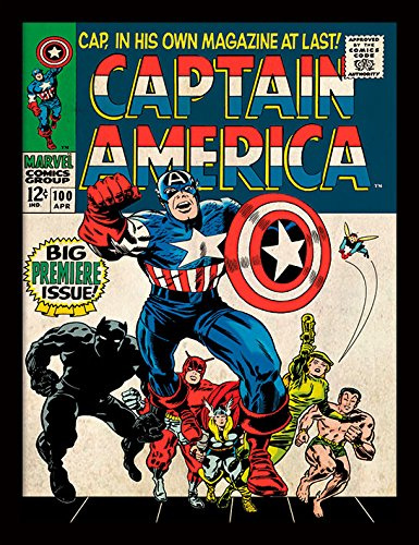 MARVEL FP11587P-PL Captain America (Premiere) 30x40 cm Framed Print, 16 x 12 inches