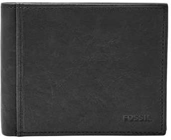 Fossil Portefeuille à Deux Volets en Cuir pour Homme avec fenêtre à Rabat pour Carte d'identité