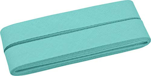Zierstoff einfach nähen Unifarbenes Schrägband, Baumwolle, vorgefalzt, 20 mm breit - 10 Meter Länge, Mint