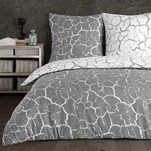 Buymax® Bettwäsche 135x200 100% Baumwolle 2-Teilig Bettbezug - Bettwäsche-Sets 135 x 200cm mit 1 mal Kissenbezug 80x80cm, ÖKO-TEX Renforcé-Bettdeckenbezug Set mit Reißverschluss