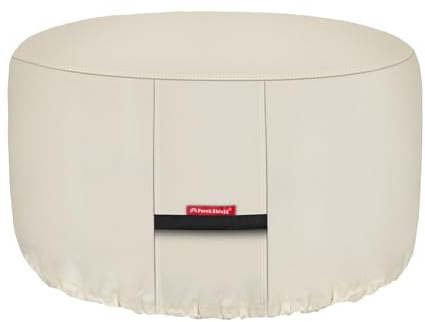 Porch Shield Fire Pit Cover - Waterproof 600D Heavy Duty Round Patio Fire Bowl Cover Beige - 50 inch
