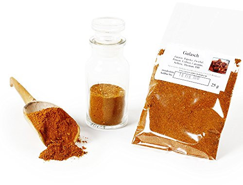 Gulasch Gewürzmischung, Würzmischung für Gulaschsuppe, Universalgewürz zum Schlemmen wie in Szeged Bratengewürz nach ungarischer Art, glutenfrei, 25g