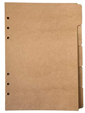 Nachfüllpapier / Lose Blätter für 8,5 Zoll A5 6-Loch-Abdeckung Runder Ringansicht Binder Aktenordner (A5 Divider Horizontal Brown Paper Kraft Paper, 1 Package)