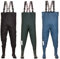 3Kamido Stivali da Pesca per giovanili, Adolescenti, Junior trampolieri, Nero e Verde, 36, 37, 38, 39 EU, Waders Salopette, Giovani, Suola Solida, Bretelle in Gomma, Borsa per Trasporto (Blu, 40 EU)