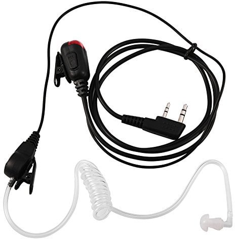 Jack Covert Acoustic Tube Walkie Talkie In-ear headset Earpiece Action Throat Micwith Replacement Eartip