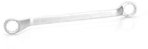 TOOLSTAR Offset-Ringschlüssel, 1 Stück, 12-Punkt, tiefer gekröpfter Ringschlüssel, metrischer Doppelkastenschlüssel, verchromt (22 mm x 24 mm)