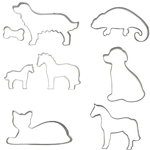 NETPROSHOP Große Plätzchenform Tiere Keksform Edelstahl mit und ohne Bastelset Auswahl, Auswahl:Pferd/Set
