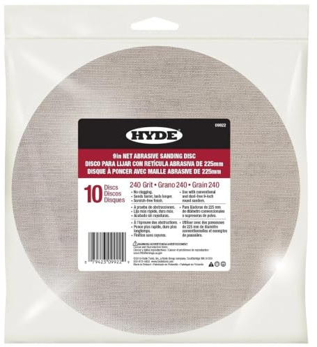 Hyde 09922 9-Inch 240 Grit Sanding Discs (Pack of 10)