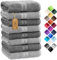 NatureMark 8er Pack Handtücher, 100% Baumwolle, 50 x 100 cm, Handtuch Set Anthrazit/Silber