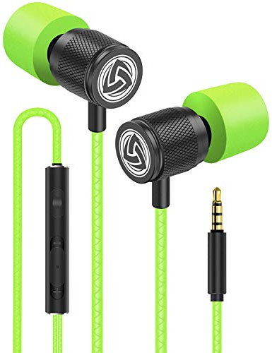LUDOS Ultra Kopfhörer In Ear Ohrhörer mit Kabel und Mikrofon, Kristallklarer Klang, Ausgewogene Höhen und Tiefen, Neuer Memory Foam, Langlebiges Kabel, Bässe, Lautstärkeregelung, Earphones für Handy