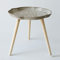 Table d'appoint ronde en bois avec pieds en bois, table rétro en ciment, table de fin de créativité pour l'intérieur et l'extérieur, facile à assembler pour le salon