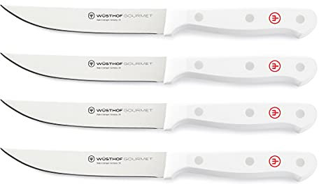 WÜSTHOF Classic Set di 4 coltelli da bistecca 12 cm, bianco